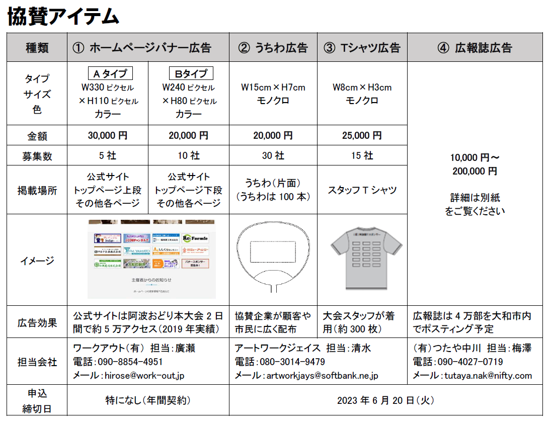 ご協賛のお願い | 神奈川大和阿波おどり［公式サイト］